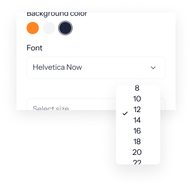 Font customization panel 