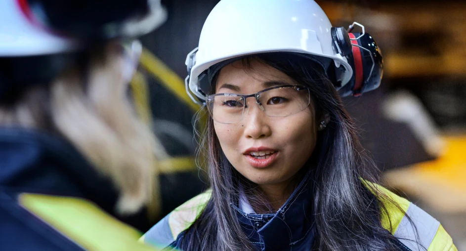 Female engineer in safety gear