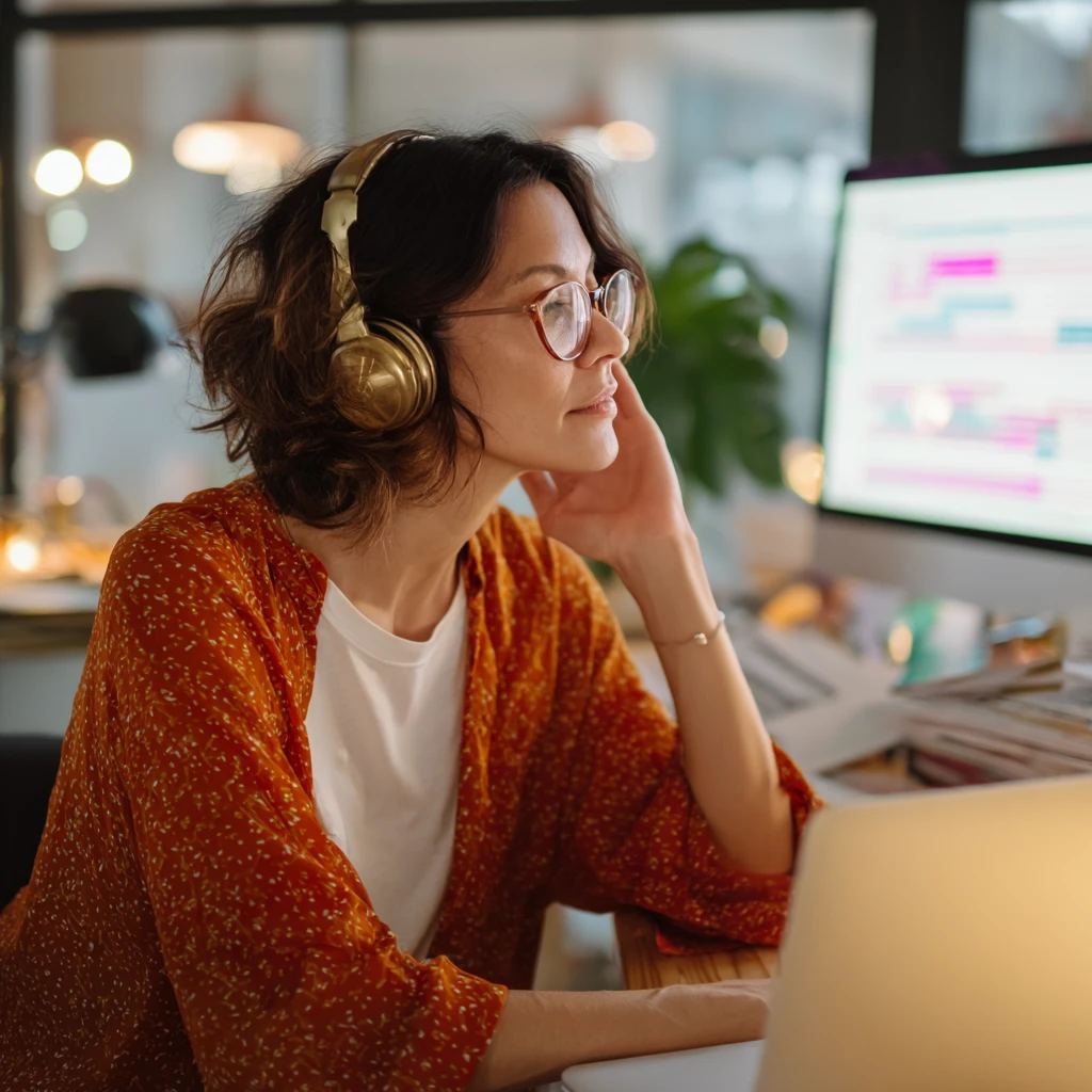 woman-focused-headphones-audio-review-computer.webp